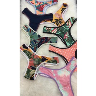 Kit 15 Calcinhas Modelo Tanga Atacado Promoção Lisa e Estampadas