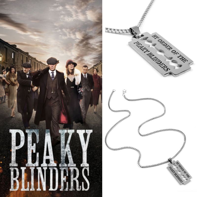 Peaky blinders colar de aço inoxidável lâmina de barbear pingentes colar de  jóias de filme colares para mulher gargantilha - AliExpress