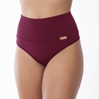Kit 3 Calcinha Cinta Abdominal Modeladora Fio Ou Tanga Duplo Cós Alto Forro 100% Algodão Cinta Fio