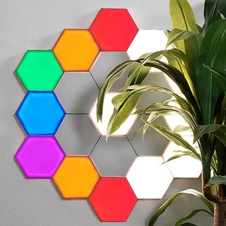 KIt 6 Lâmpada LED Hexagonal Luminária Flavo de Mel