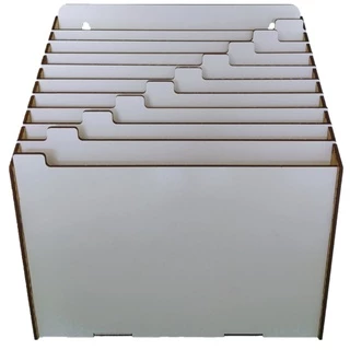 Suporte De Mesa Para Folhas A4 Prontuário Escritório Indústria 10 Divisões Nichos Escaninho Branco MDF Organização Dia a Dia