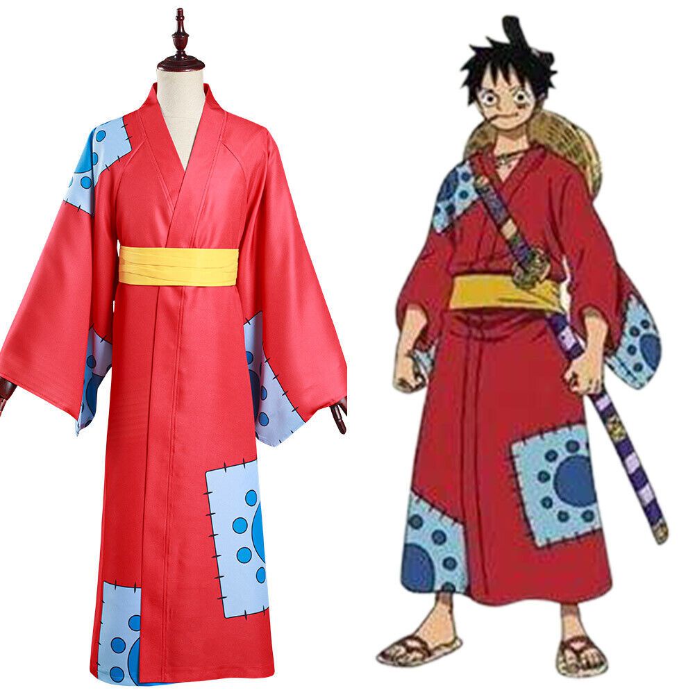 Anime One Piece Cosplay Macaco D Luffy Wano Country Arc Traje De