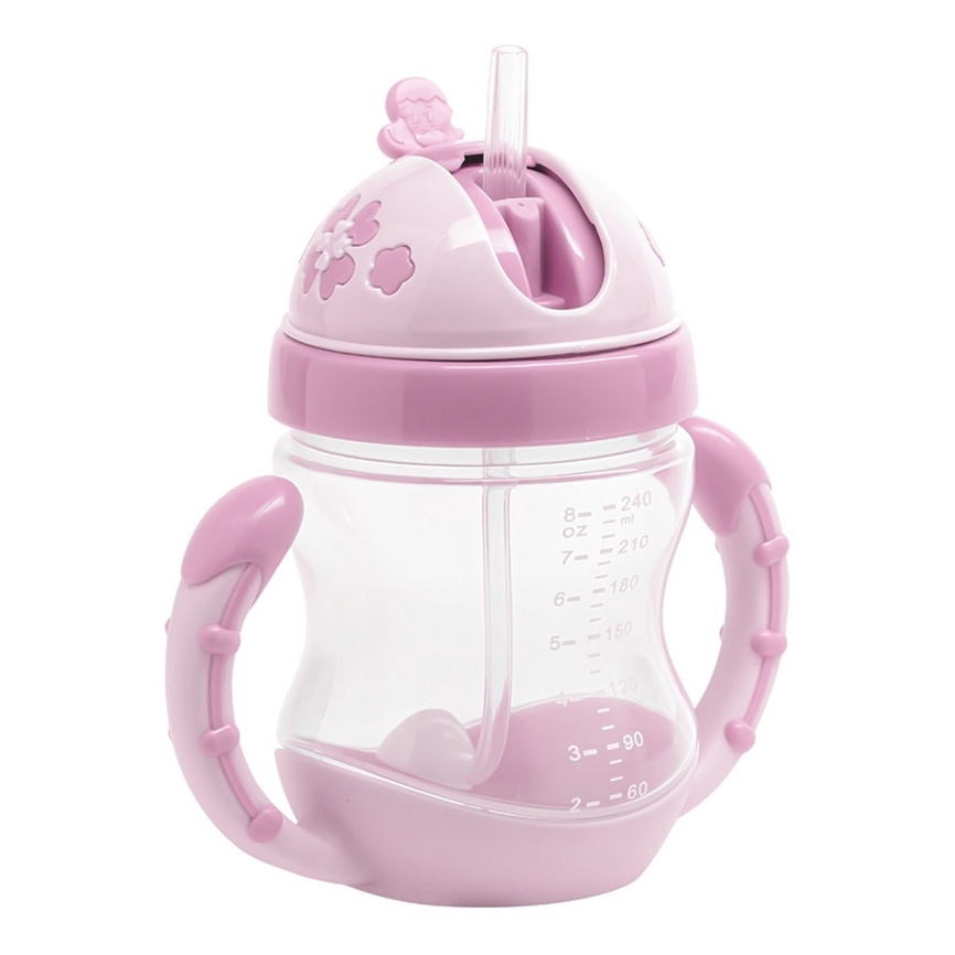 Copo Com Canudo Infantil De Transição 240ml Com Alça | Shopee Brasil