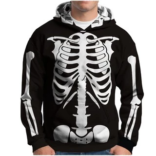 Blusa Moletom Esqueleto Caveira Capuz Bolso Casaco Frio