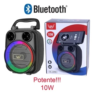 Caixa De Som Bluetooth 5.0 falante com potência de 8w Bateria De Longa Duração AL-1098 Preto
