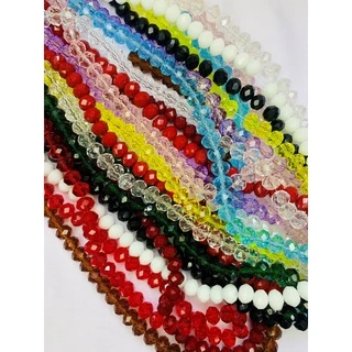 Conta De Cristal Achatado 8mm / 3 Fio