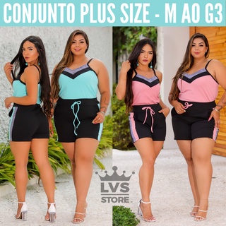 Conjunto blusa e shorts plus size - R$ 89.90, cor Cáqui #143462, compre  agora