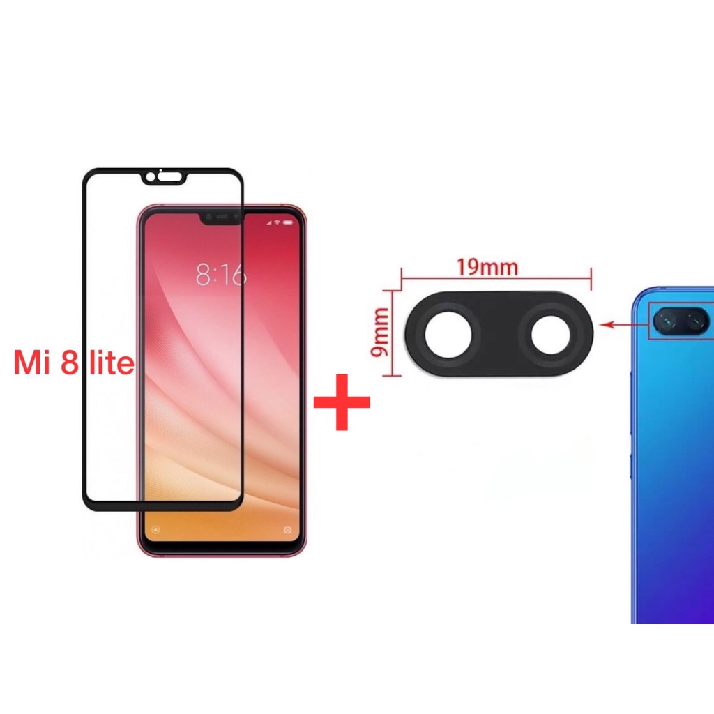Película De Vidro Da Tela 3D Redmi Mi 8 Lite + Lente De Vidro Da Câmera Traseira Redmi Mi 8 Lite Pronta Entrega