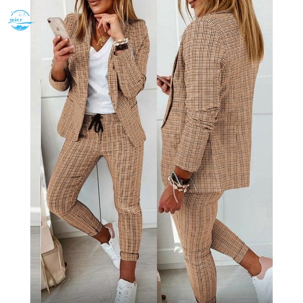 Conjunto de calças e blazer xadrez inglês masculino, terno justo, jaqueta  formal, blazer de um botão