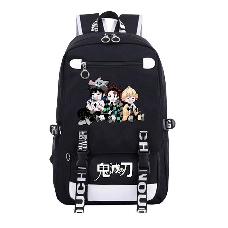 Mochila Infantil Meninas Anime Demon Slayer Personagens Bolsa Nezuko Kamado  Novidade - Preto