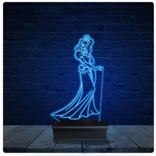 Luminária Led Acrilico Abajur - Rapunzel Princesa Disney