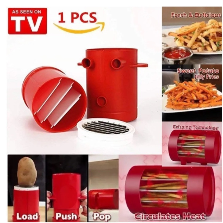 Jiffy Fries Cortador De Batatas Fritas 2em1 Microondas Shopee Brasil