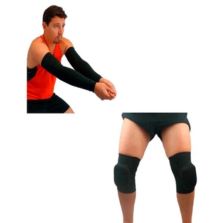 Kit Joelheira Volei / Hand / Futsal + Manguito Longo