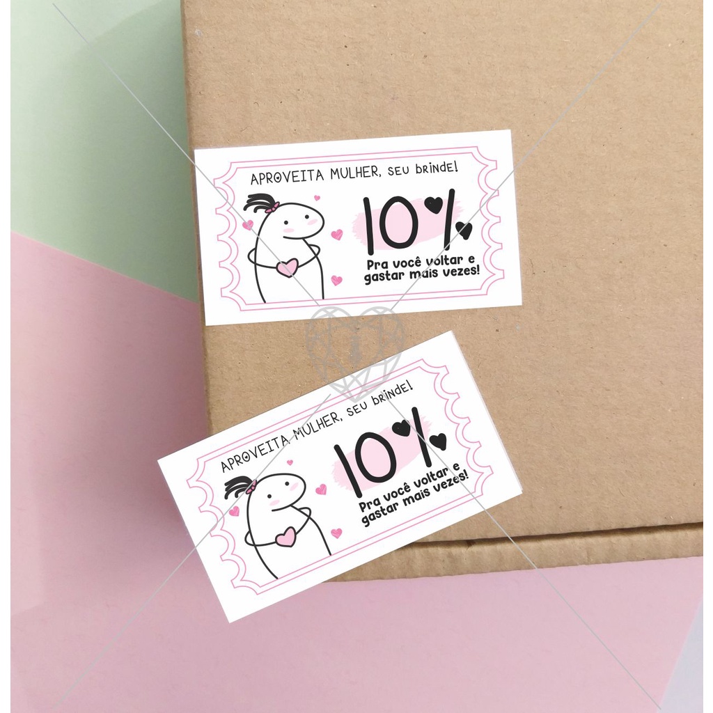 Cartão Flork 9x5cm - Agradecimento pela compra - 30 unidades - Pronta ...