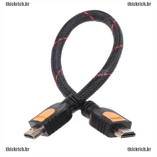 【 well 】 1 Cabo HDMI Curto Com Pé Para TV HD 3D 1080p Um Pés 1.4 Trançado