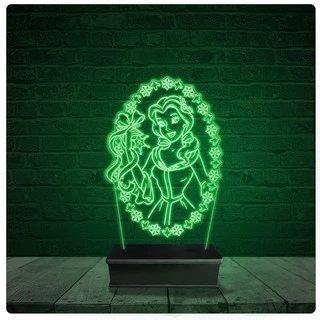 Luminária Abajur Acrílico Led - Princesa Bela 01