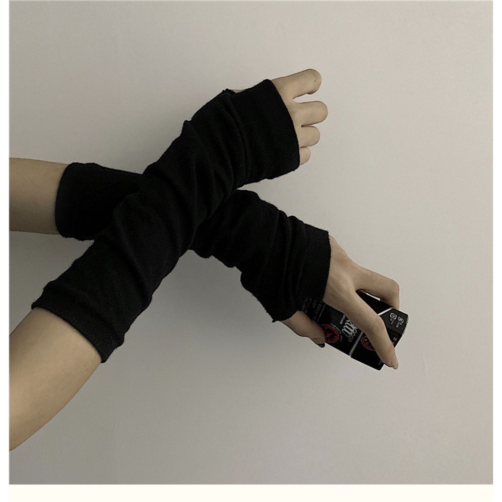 Punk EMO Style Streetwear Women Wrist Arm Warmer Knitted