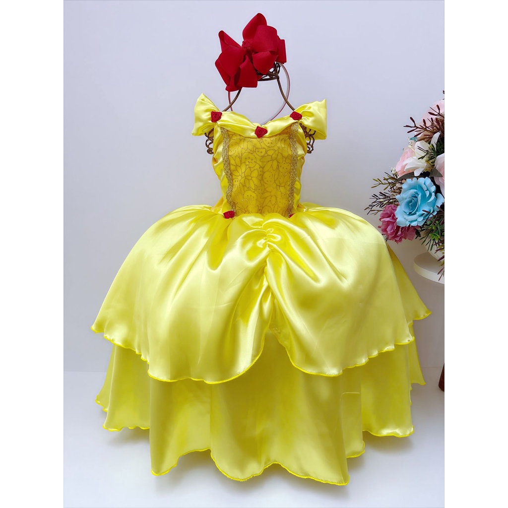 Princesa vestido hot sale amarelo disney