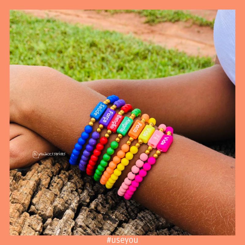 Pulseiras Palavras (leia a descrição) | Shopee Brasil