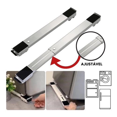Imagem do produto Base Móvel Suporte Levantador Para Geladeira Fogão Máquina Com Rodinhas Lava Louça Eletrodomésticos 2