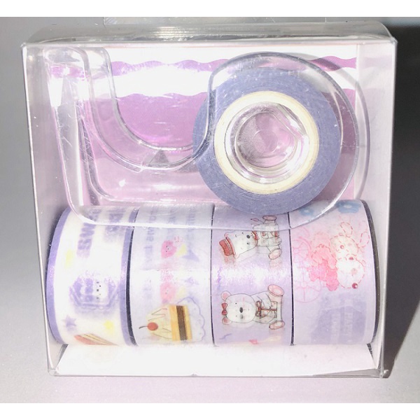 Kit com 5 unidades de mini washi tape e mini dispenser Shopee Brasil