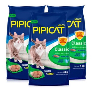 Combo 3 Areia Higiênica Pipicat Classic 4kg