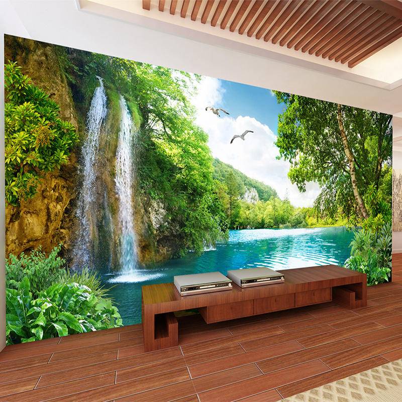 3D Tigre Natureza Paisagem Wallpaper, estilo chinês Mural, papel de parede  clássico foto, sala de estar, TV, sofá Backdrop, papel de parede, 3 D Decor