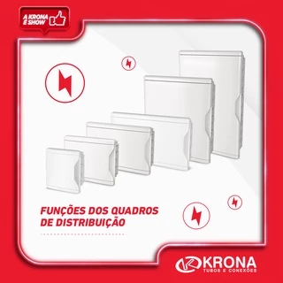 Quadro de Distribuição Krona 4, 8, 12, 16 ou 24 Disjuntores