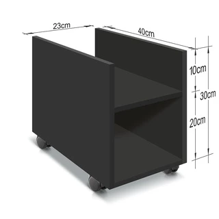 Suporte De Gabinete Computador Cpu Com Rodas Em Mdf Preto