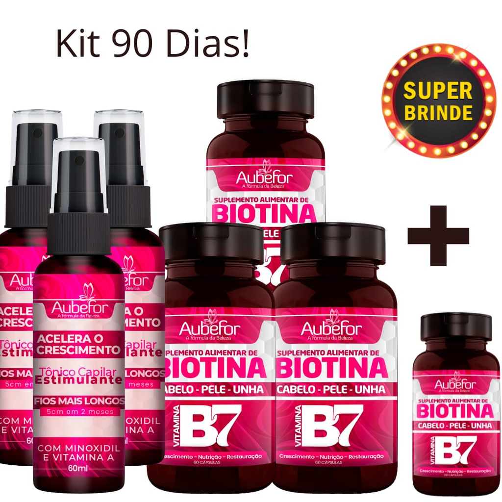 Tônico Capilar Acelera o Crescimento Combate a Queda + Biotina vitamina ...