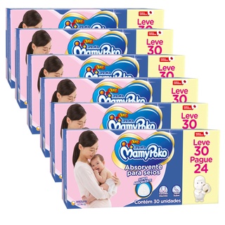 Kit 06 Absorventes Para Seios Mamypoko Leve 180 - Pague 144 Unidades