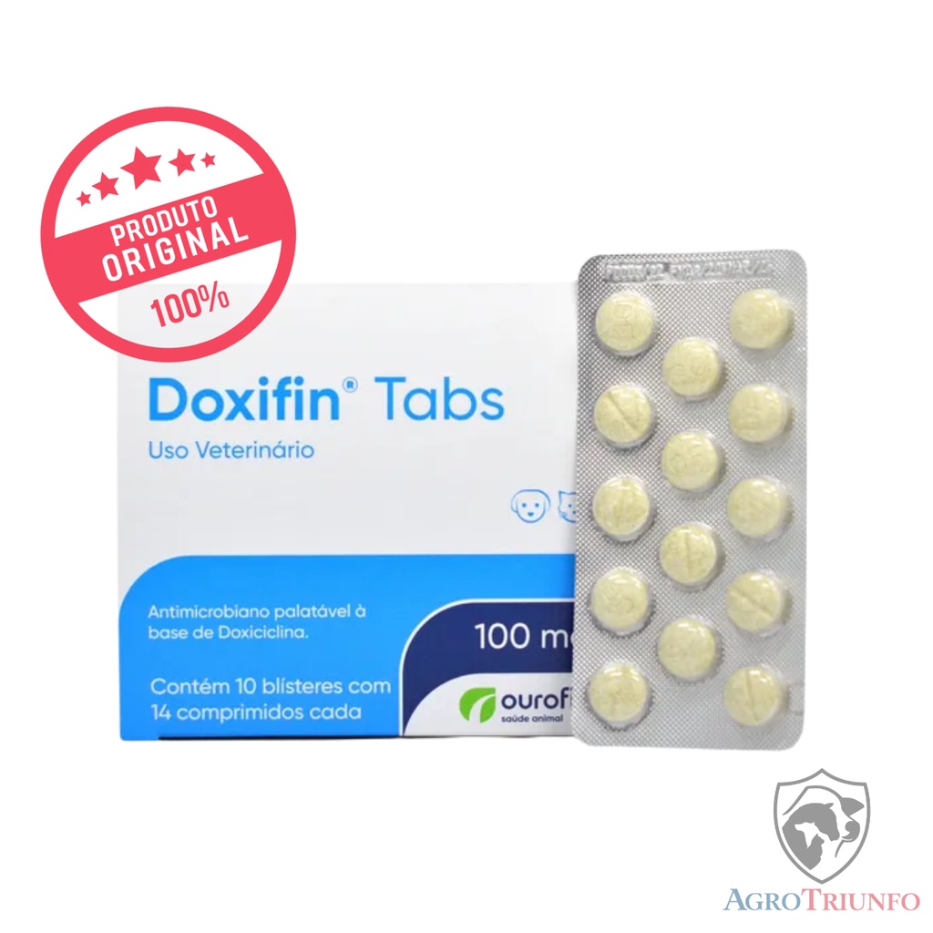 Doxifin Tabs 100 Mg Antibiótico Caes Gatos 14 Comprimidos