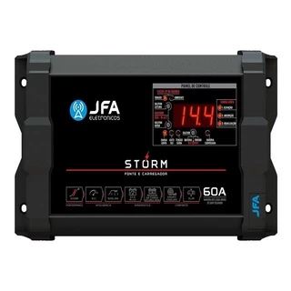 Fonte Carregador Jfa Storm 60a Bivolt Medidor Cca Carga Lenta E Protecao de curto