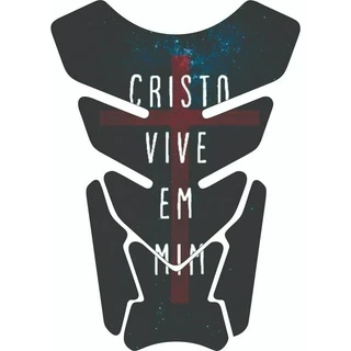 Protetor De Tanque Moto Resinado Tankpad Universal Modelo Gospel Cristo Vive Em Mim2279