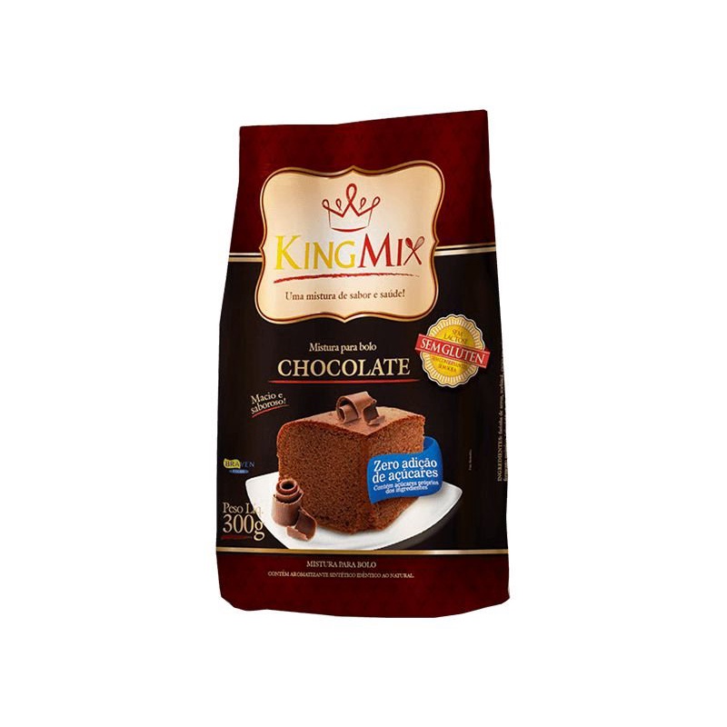 Mistura em Pó para Bolo de Chocolate Zero Açúcar Sem Glúten King Mix ...