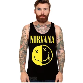 Camiseta Regata Nirvana Logo Banda Rock Clássicos Anos 90
