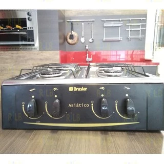 Fogão de mesa portátil 4 bocas a gás ásiatico jr
