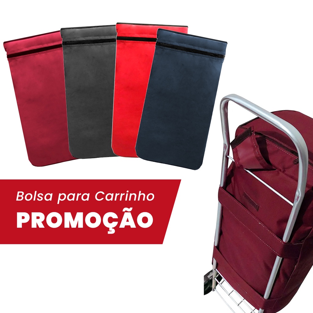 Bolsa De Compras Para Carrinho De Feira Sacola Resistente Nylon 21 Litros