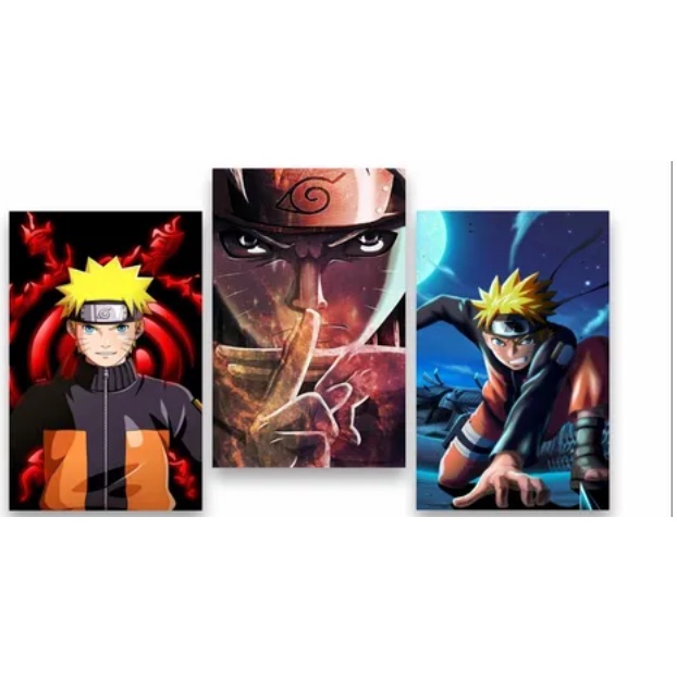 Kit 10 Quadros Decorativo Anime Naruto Sasuke kakashi 20x30