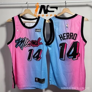 vAEn (Readystock Malásia) Camisa Nba Miami Heat Tyler Herro # 14 E Jimmy Butler 22 [Cidade jersey 20/21] (Compre 4 Gráti
