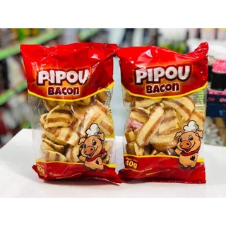 10 UNIDADES. BISCOITO SALGADO DE TRIGO PIPOU SABOR BACON 40 GRAMAS