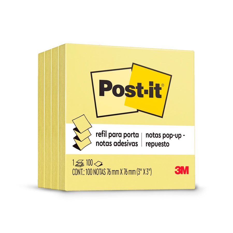 Post-it Pop-up 76x76mm R330 Refil 100fl Amarelo 3m | Shopee Brasil