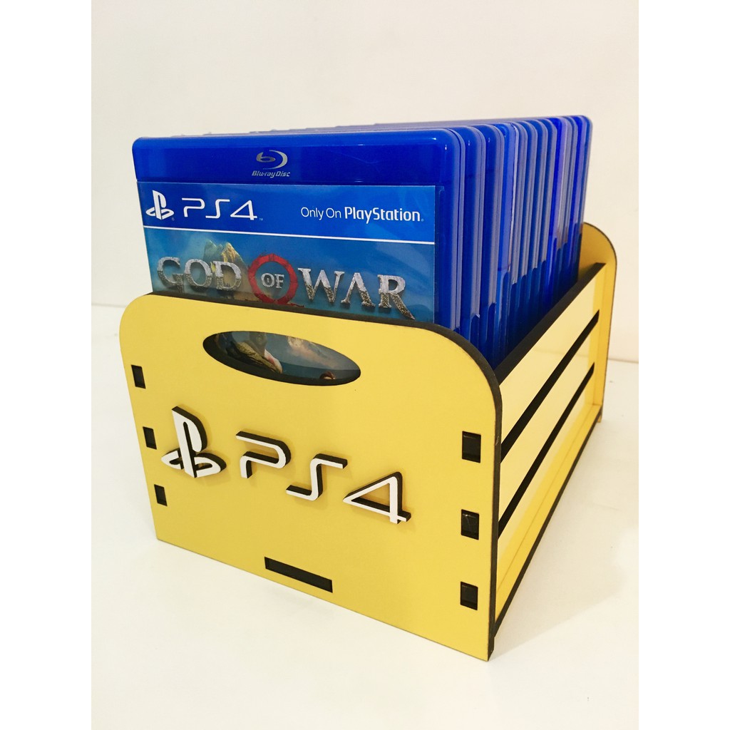 Porta Jogos, Case p/ Games em MDF - Personalizado PS4 Amarelo | Shopee  Brasil