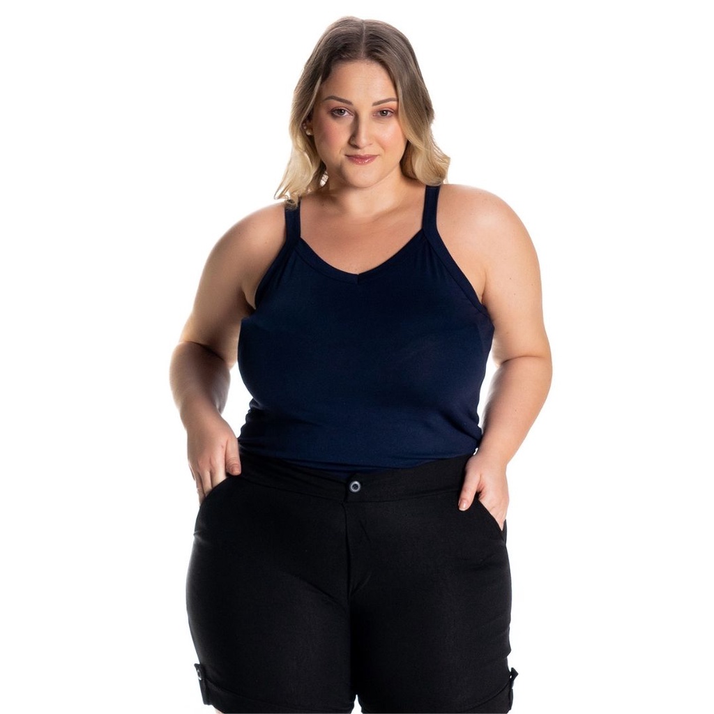 Regata Basica Plus Size Feminina de Viscolycra Fresquinha P ao G3 1123