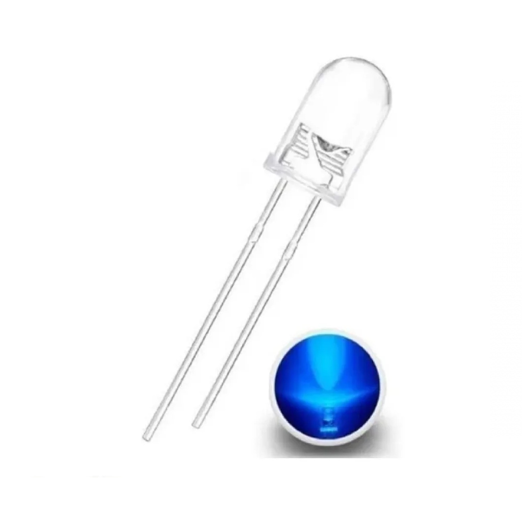 Kit Led 5mm Alto Brilho 10 Pçs Azul Arduino Esp8266 Rasp | Shopee Brasil