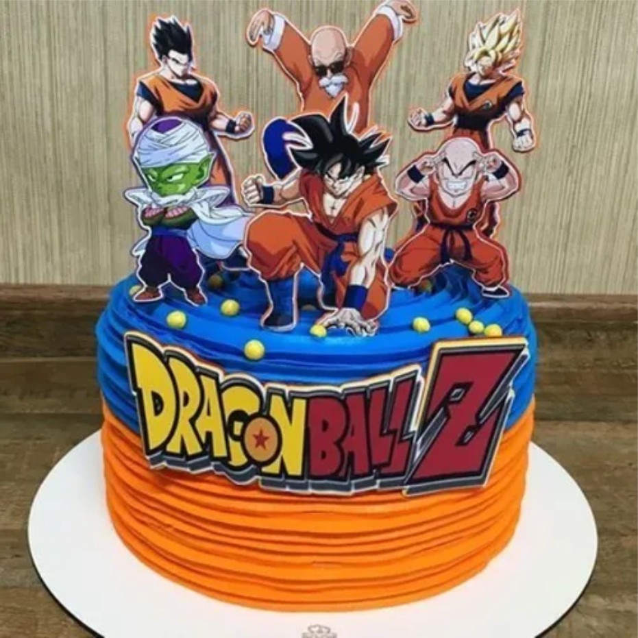 Dragon ball Z decoração de aniversário topo de bolo para imprimir png