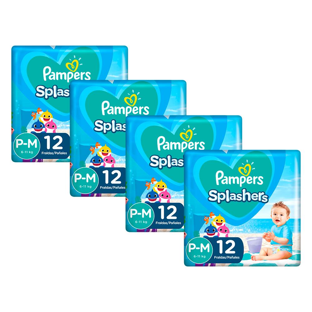 Pampers Pañal Splashers Para Agua P-M (12 Unidades), Pampers