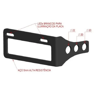 Suporte De Placa Lateral Moto Harley 883 1200 Sportster Bob