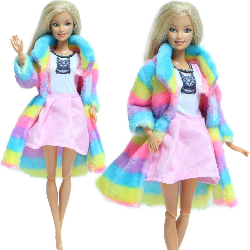 Moda colorida boneca roupas conjunto para roupas barbie esportes