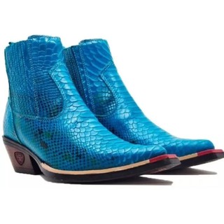 Bota Country Texana Couro Masculina Bico Fino Fakcini